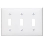 80711-R Standard Size Traditional Wall Plate, 3 Gangs, 6.37 in W x 4.5 in H, Thermoplastic, Red