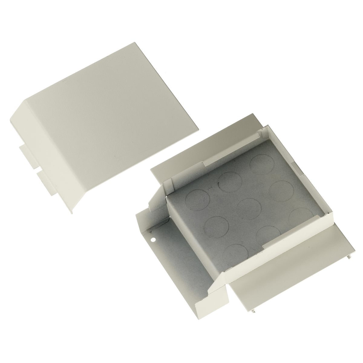 HBL6715IV Left/Right Standard Undivided Tee Fitting, 90 deg Bend, For Use With HBL6750 Series Metal Raceway, Roll Formed Steel, Ivory