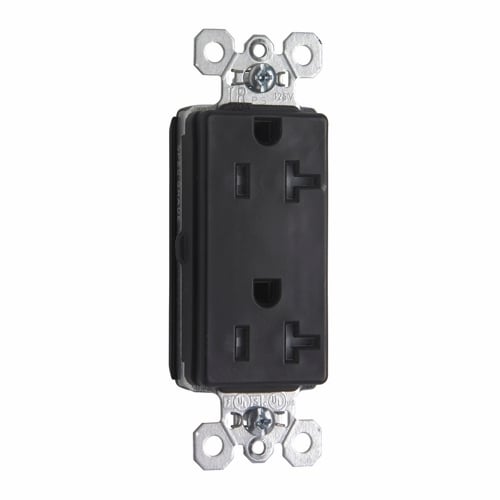 PTTR26362 PlugTail 20 Amp 125V Spec-Grade Decorator Duplex Receptacle, Brown