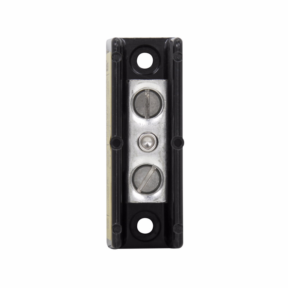 Eaton Bussmann series power splicer block, 600 Vac, 600 Vdc, 150A, Power splicer block, Single-pole, Splicer, SCCR: 10 kA, Black, Molded Thermoplastic Base, Tin-plated aluminum connector