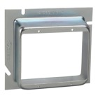 Two Gang Device Extension Ring, 17.0 Cubic Inches, 5 Inches Square x 1-1/4 Inch Raised, Pre-Galvanized Steel