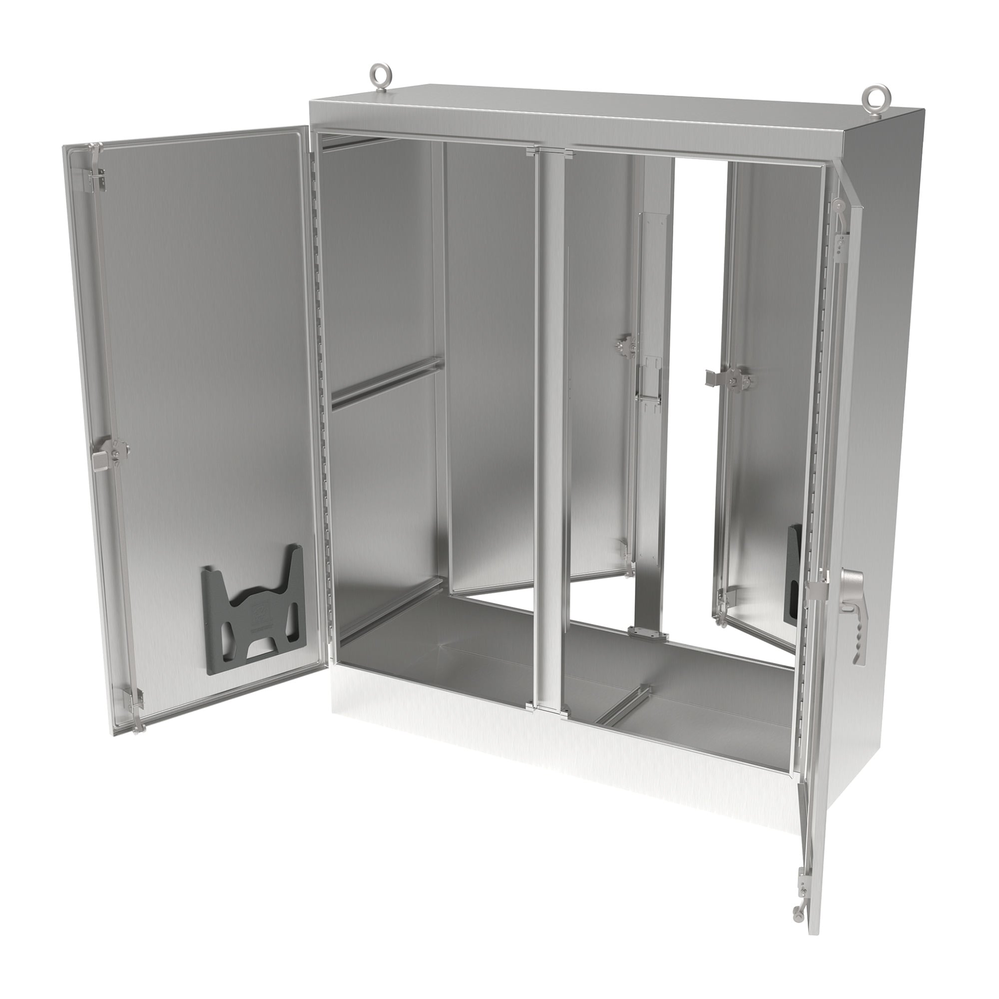 A726018SSFSDN4 A30S4 2-Door Single/Dual Access Enclosure, 72.06 in L x 60.06 in W x 18.06 in D, NEMA 4X/IP66 NEMA Rating, 304 Stainless Steel