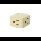 15 Amp125 Volt Triple Cube Grounding Adapter Ivory