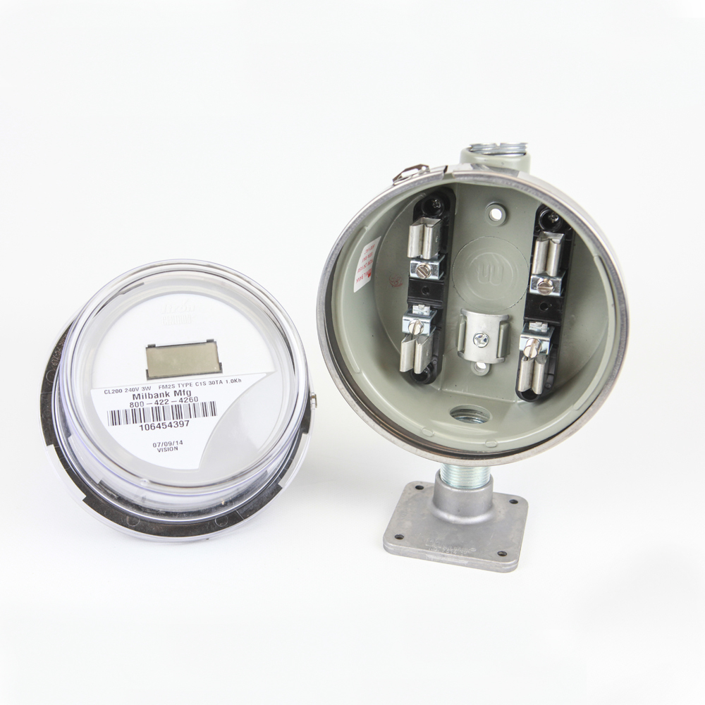 K4800-D Single Position Meter Socket, 200 Amp, 1 Phase, Ringed, No Bypass, 4 Term, UG, 600V
