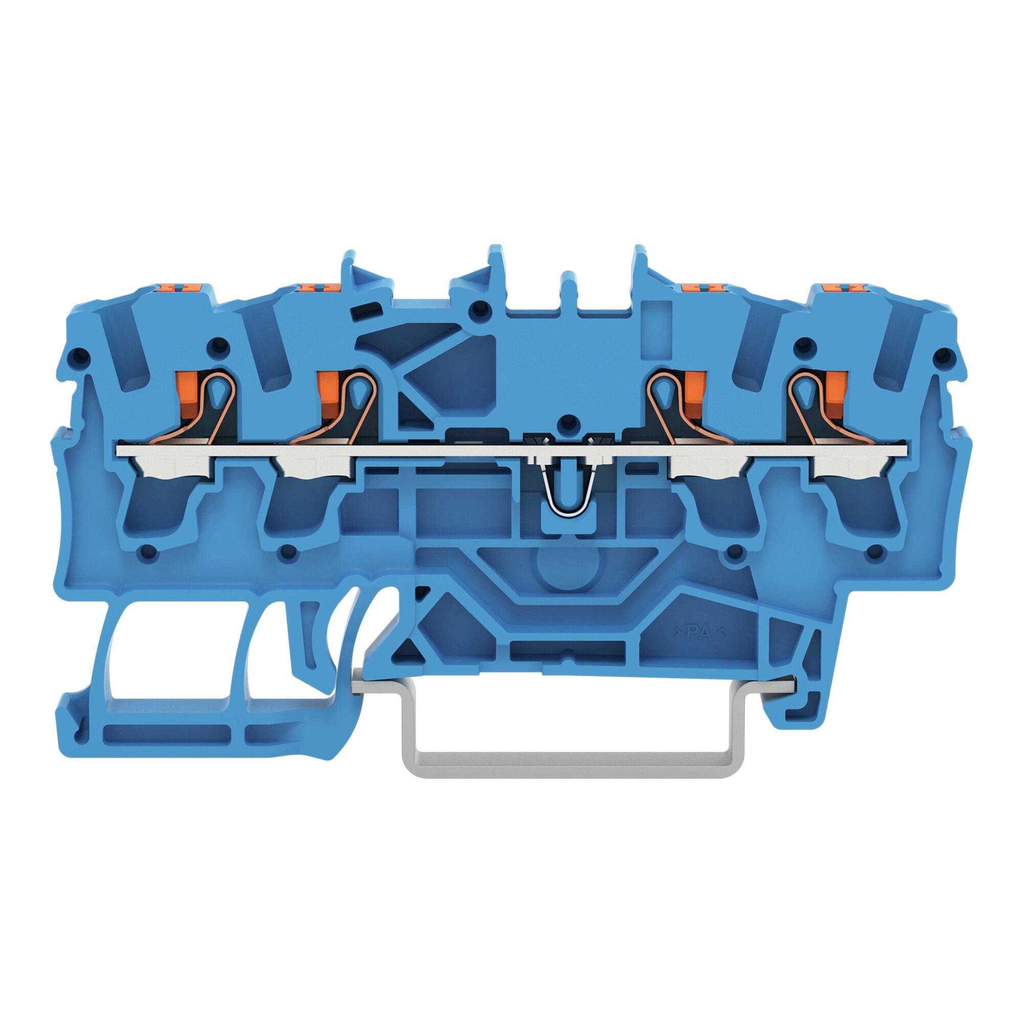 2202-1404 Operating Tool Conductor Terminal Block, 800 V, 24 A, 22 to 12 AWG Wire, 1 Poles, DIN Rail Mount