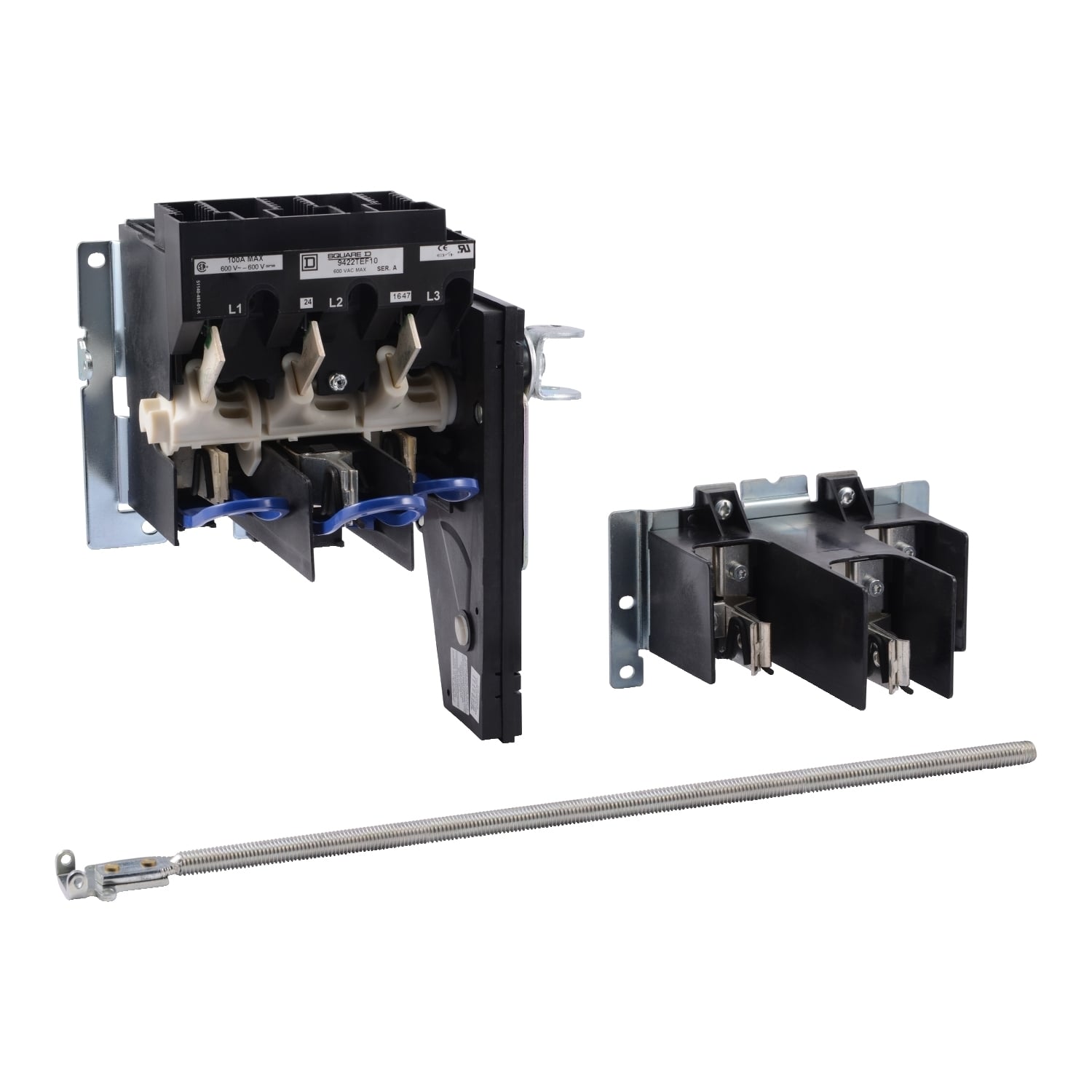 9422TEN10C Cable Operated Fixed/Variable Depth Non-Fusible Disconnect Switch, 600 V AC, 100 A, 25 hp at 200 V AC, 30 hp at 230 V AC, 60 hp at 460 V AC, 75 hp at 575 V AC, 20 hp at 250 VDC