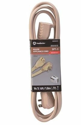 3532SW3323 Type SPT-3 Extension Cord, 15 A at 125 V AC, 6 ft L Cord, 3 Conductors