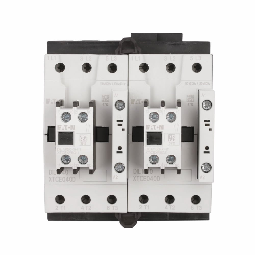 XTCR065D11A Full Voltage Reversing IEC Contactor, 110/120 V AC V Coil, 65 A, 1NO-1NC Contact, 3 Poles