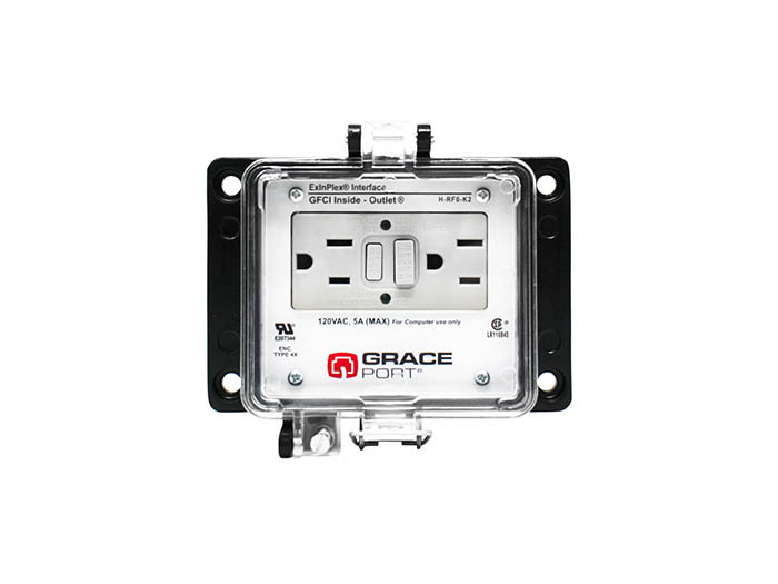 H-RF0-K2 H Series GFCI Receptacle, 120 V AC, 20 A, Black
