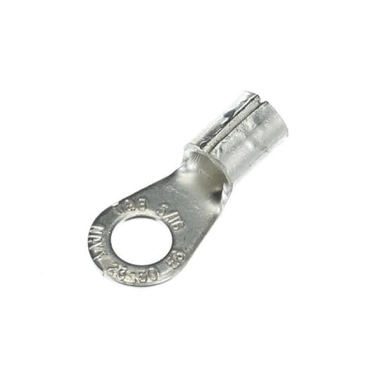 E72 Sta-Kon E Series Non-Insulated Ring Terminal, 6 AWG Conductor, 1.32 in L, Brazed Seam/Serrated Barrel, Copper, Metallic