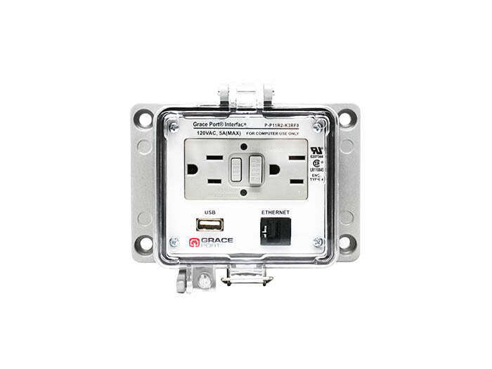 P-P11R2-K3RF0 USB Connector, USB Type A-A F/M Extension Connector, 2 Ports, 10 ft L Cable, Aluminum