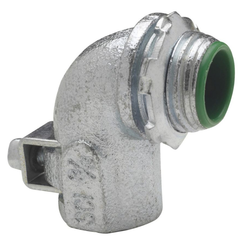 ACB3890 Corrosion-Resistant Conduit Connector, 3/8 in Trade, 0.4 to 0.66 in Cable Openings, Steel, Electro-Plated Zinc