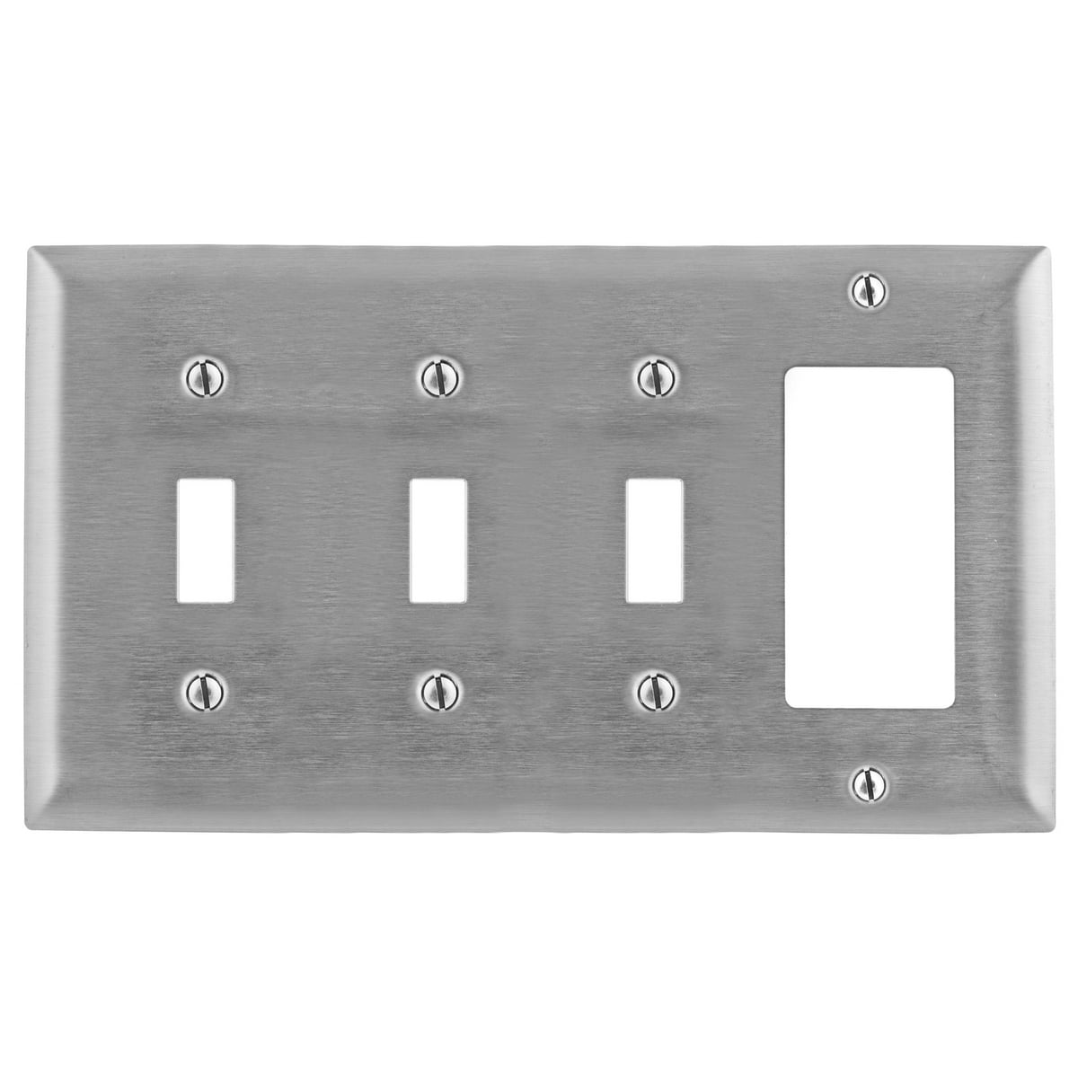 SS326 Standard Combination Wall Plate, 4 Gangs, 302/304 Stainless Steel