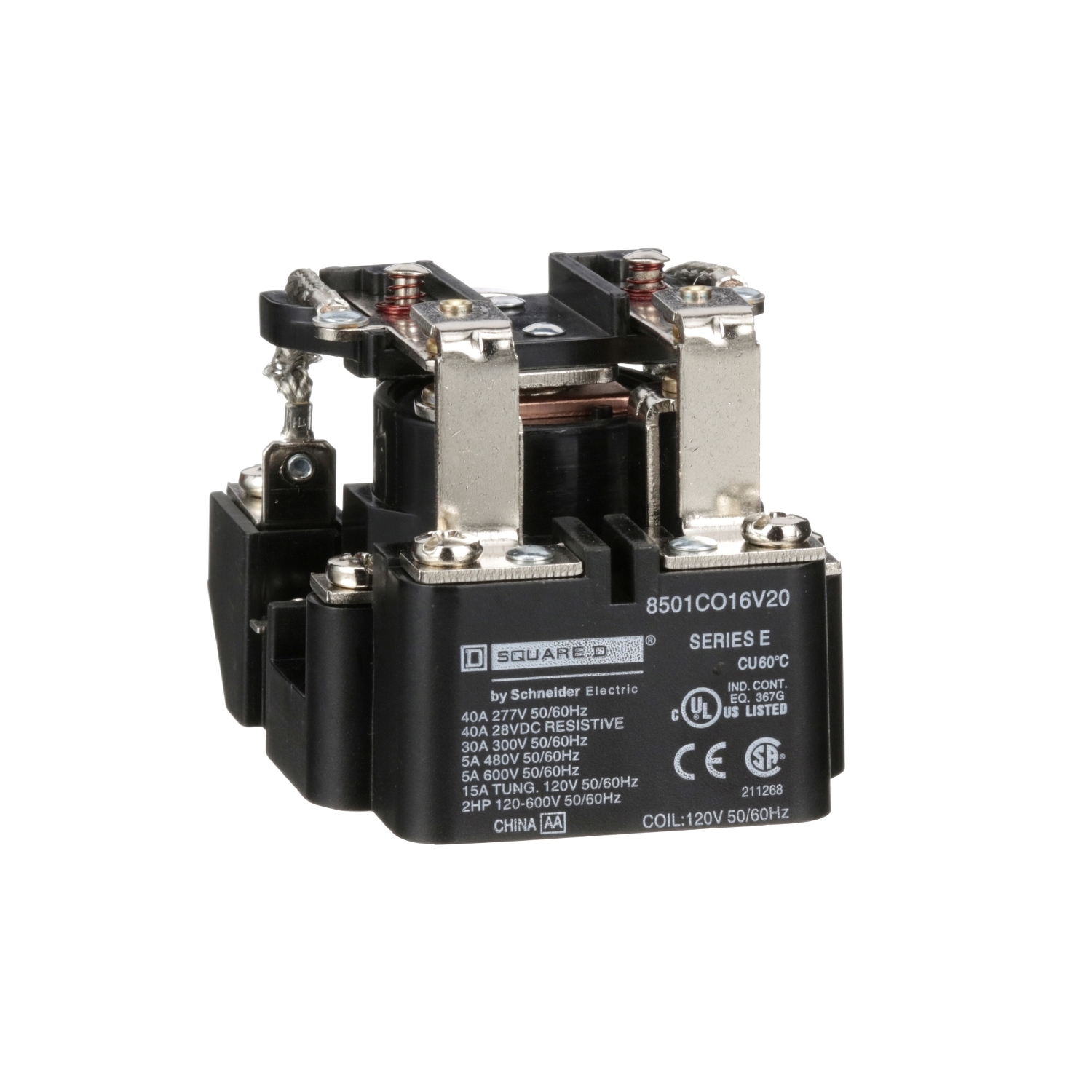 8501CDO16V51 Type C 1-Phase General Purpose Power Relay, 30 A, 2NO-2NC 2 Form C DPDT Contact, 12 V DC V Coil