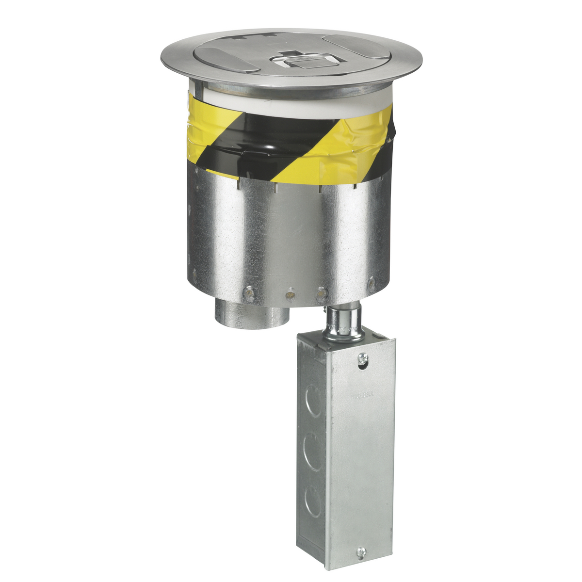 S1R6PTDEHALU Fire-Rated Flush Recessed Standard Poke-Through Complete Unit With (4) S1R6SPD 1-Unit Hubbell iSTATION Openings, (1) S1R6SPE Style Line Decorator Opening and (2) Keystone Openings, 6 in Hole