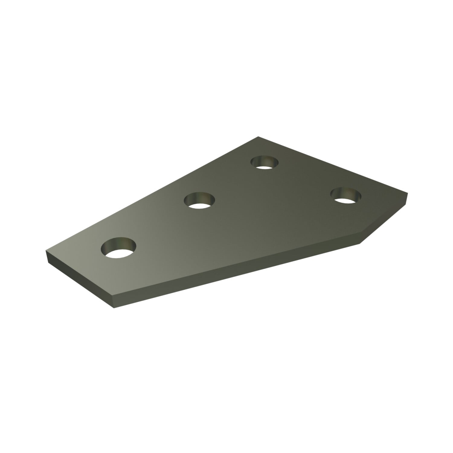 P1380-EG Channel Flat Plate Fitting, 4 Holes, 5-3/8 in L x 1-5/8 in W x 1/4 in THK, HRPO Steel