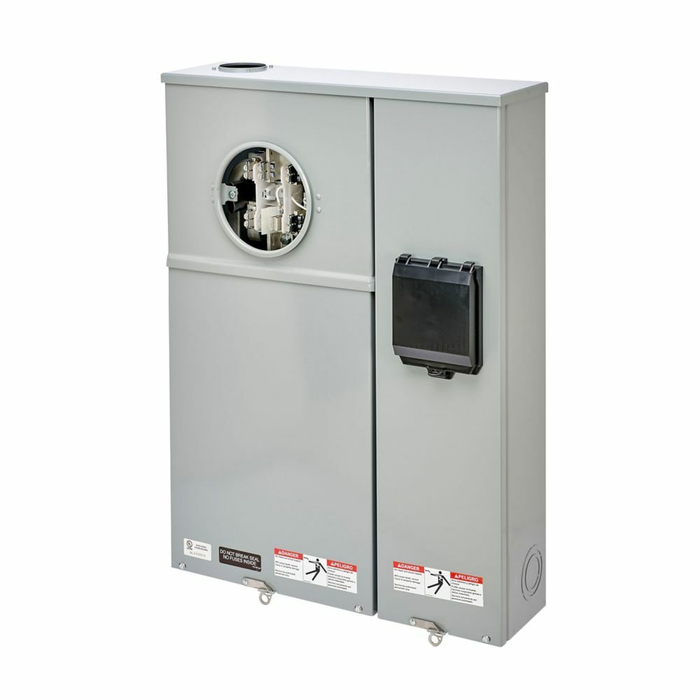U227 MTBH Meter Breakers, 200 Amp, Test Block Ringed, 3R, ANSI 61 Gray Painted, #6-250 MCM, #6-250 MCM, Galvanized Steel, Side, 4 Jaw, 1 Pole, 1 Position, 3 Phase, 4 Wire, OH, UG
