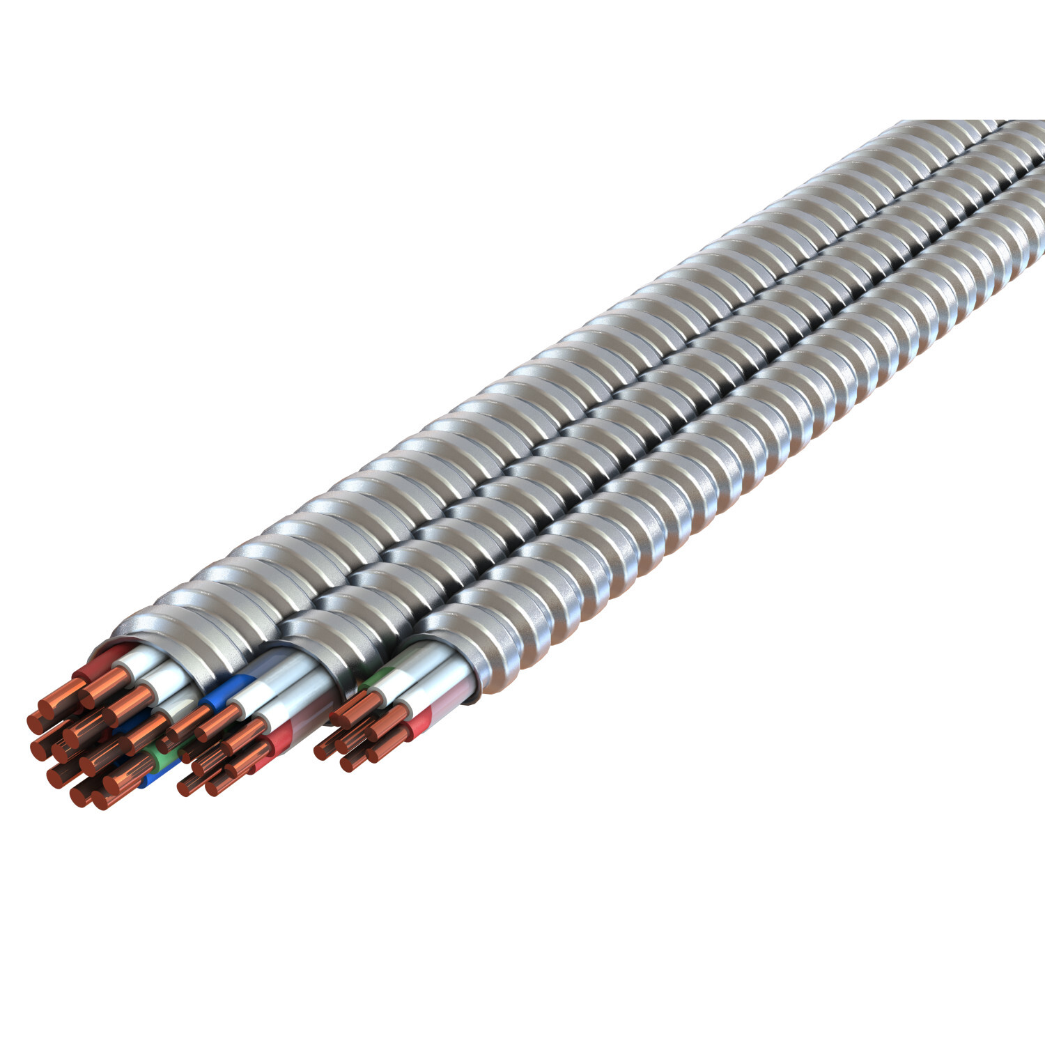 1901-60-00 Type MC Traditional Home Run Cable With Grounding Conductor, Reel Packaging, 600 V AC, (6) 12 AWG Solid Copper Conductor, 1000 ft L