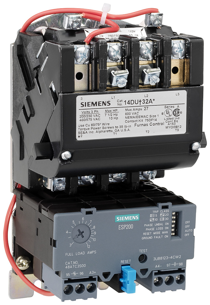 14DUD32AA Class 14 Full Voltage Motor Starter, 110 to 120/220 to 240 VAC V Coil, Non-Reversing Action, 3 Poles, Open Enclosure