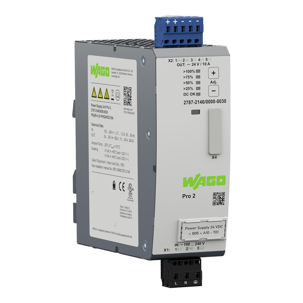 2787-2146/000-030 1-Phase, 264 V Input, 24 V DC Output, DIN Rail Mount