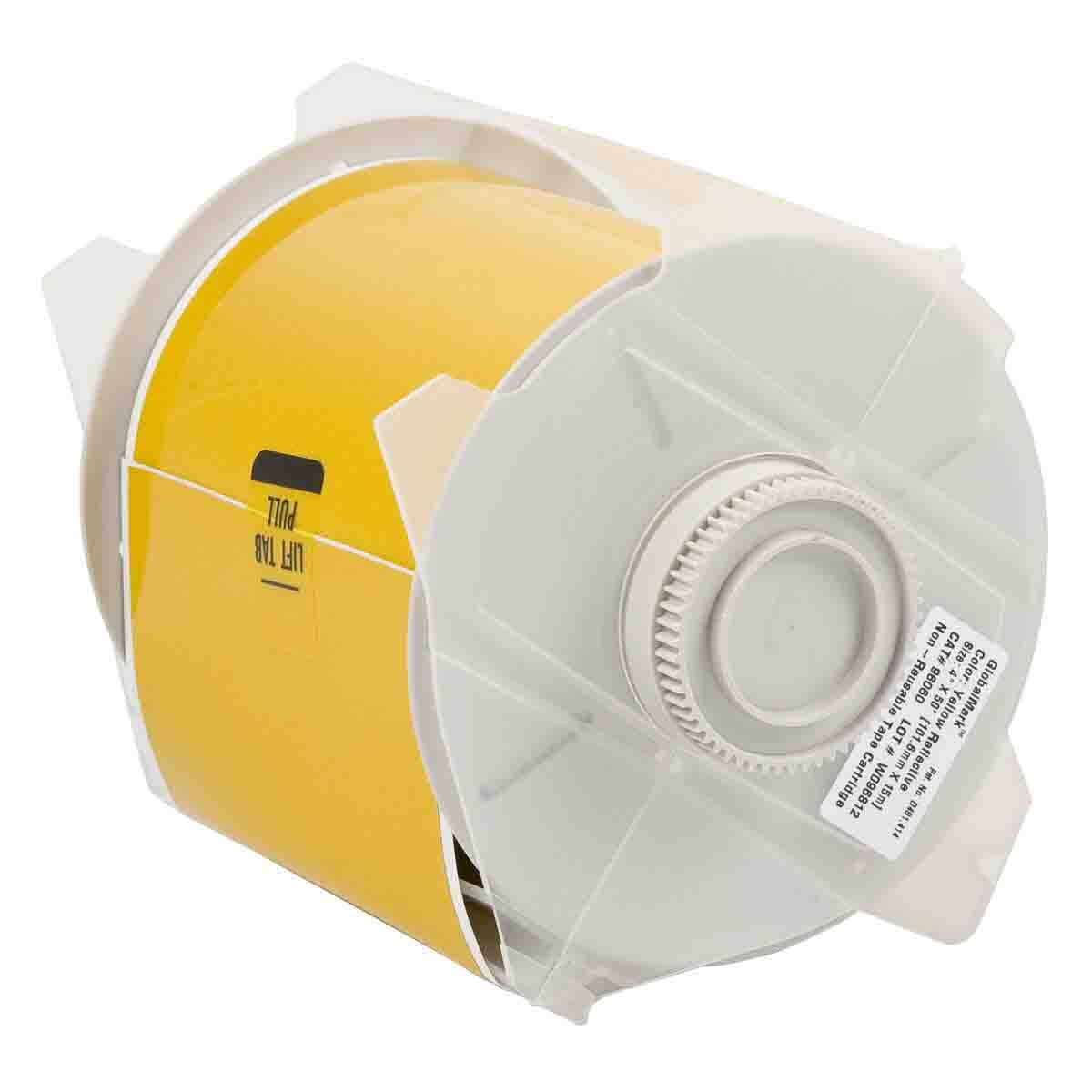 113114 GlobalMark Thermal Transfer Vinyl Tape, 4 in W, Yellow, B-595 Vinyl