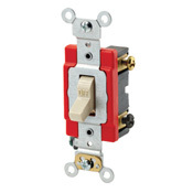 1222-S Grounding AC Quiet Toggle Switch, 120/277 V AC, 20 A, 800 W, 1000 VA Power Rating