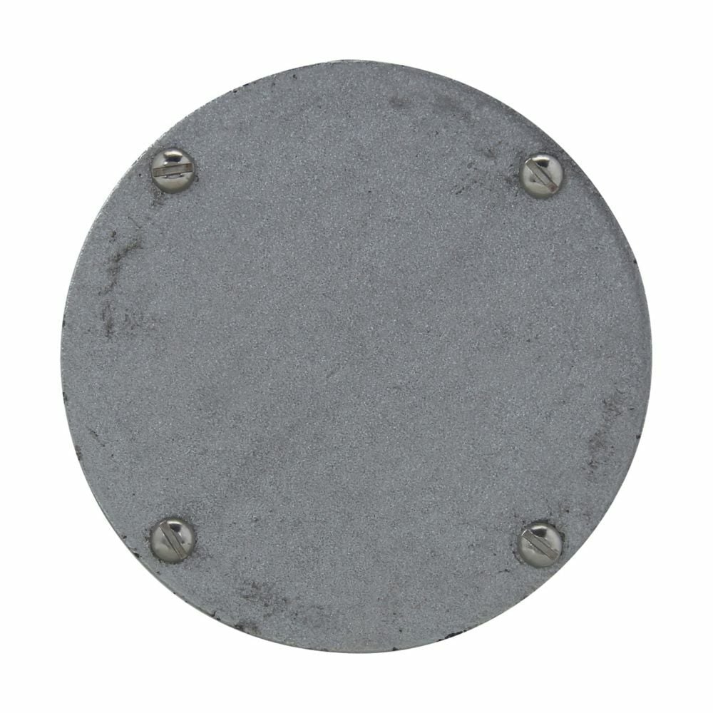 GRF110 Condulet Round Blank Cover, 4-9/16 in Dia, Copper-Free Aluminum, Aluminum Acrylic Painted/Electro-Galvanized