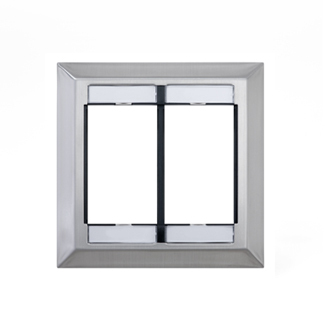 41290-DMS MOS Wallplate With ID Window, 2 Gangs, 5.09 in L x 6.99 in W, 304 Stainless Steel, Surface Mount