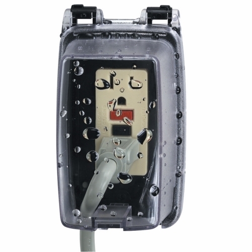 WP1000C Heavy Duty Non-Metallic Weatherproof While-In-Use Cover, 139.7 mm L x 96.8 mm W x 57.15 mm D, Receptacle Cover, Polycarbonate