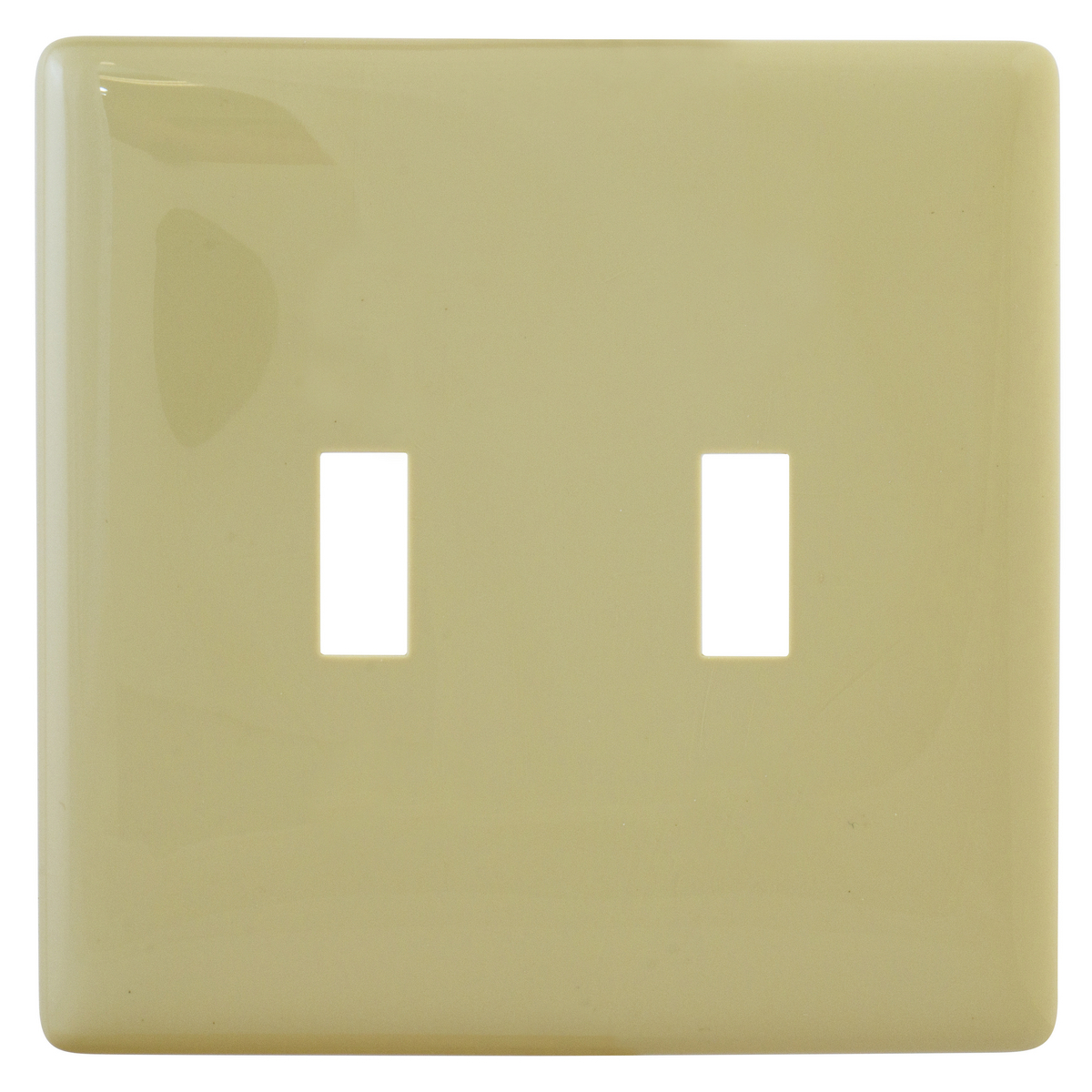 NPS2I Screwless Standard Wall Plate, 2 Gangs, 4.81 in W x 4.74 in H, Polycarbonate, Ivory