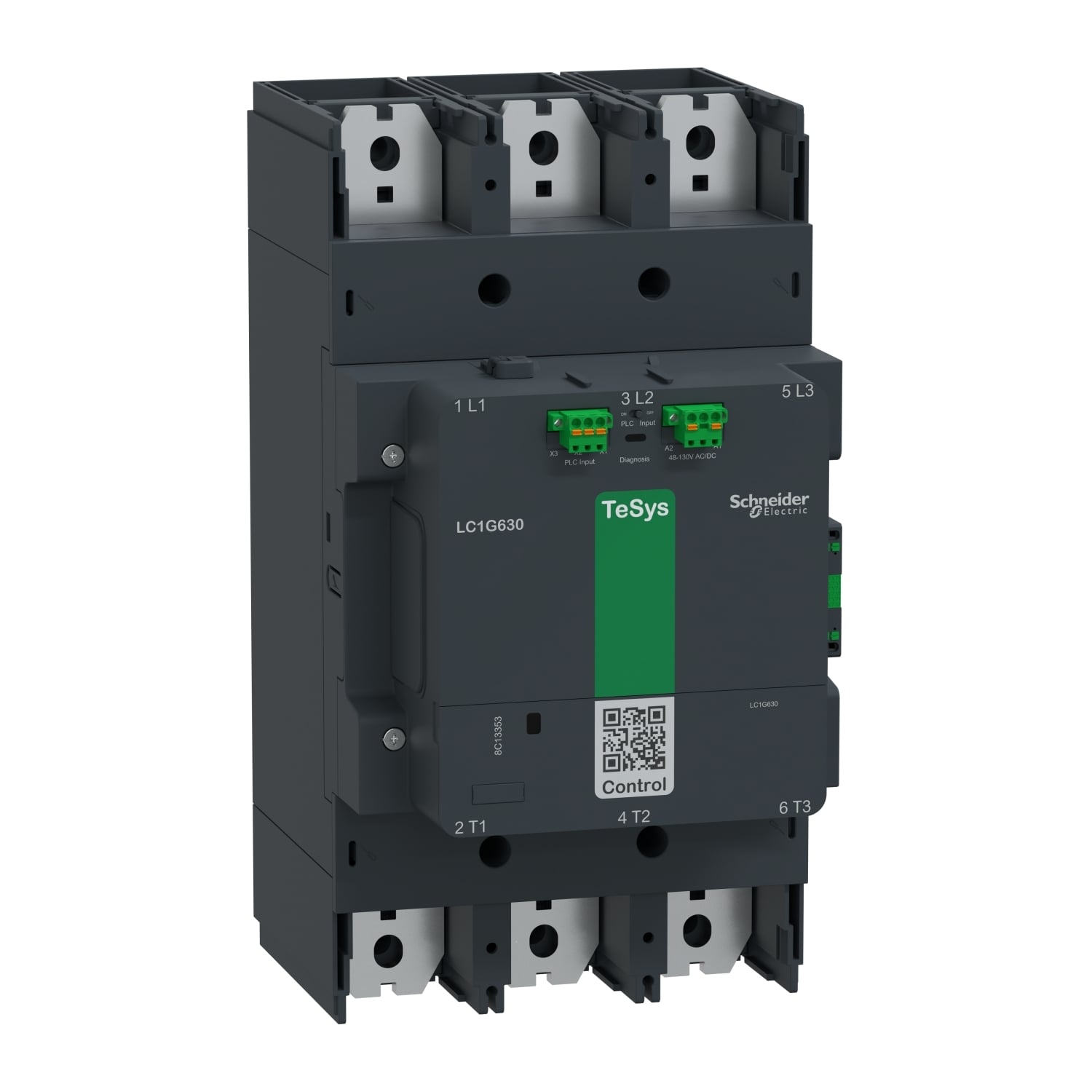LC1G800EHEA LC1G Contactor, 48 to 130 V AC/DC V Coil, 800 A, 4NO Contact, 3 Poles