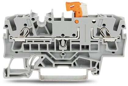2002-1671 Operating Tool Test Terminal Block, 400 V, 16 A, 22 to 12 AWG Wire, 2 Poles, DIN Rail Mount