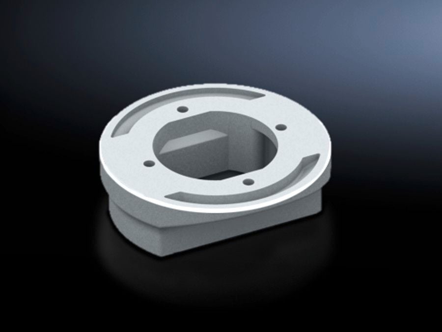 6212500 Rigid Support Arm Adapter, 1.6 in H, For Use With Model CP 120/60 Enclosure Section of 130 mm Dia to 120 L x 65 W mm Support Arm Connection, Cast Aluminum, Pale Gray