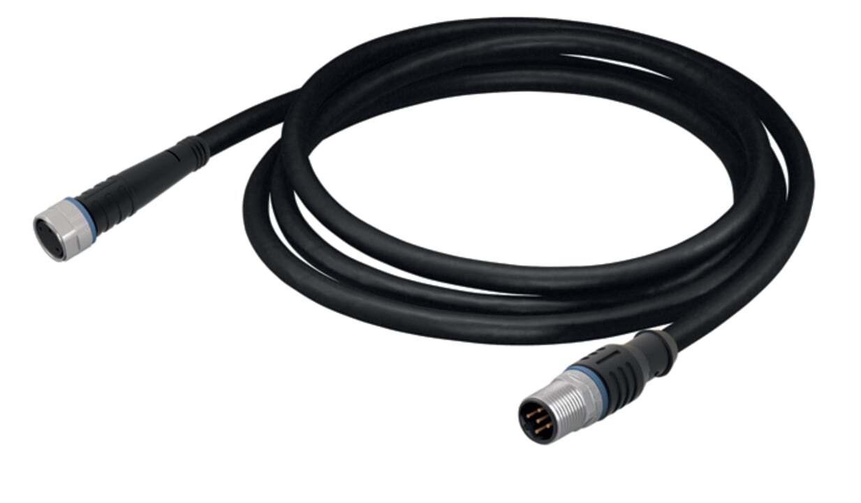 756-5507/030-020 Straight Sensor and Actuator Cable, 60 V AC/DC, M12/M8 End Connection, 2 m L, Polyurethane