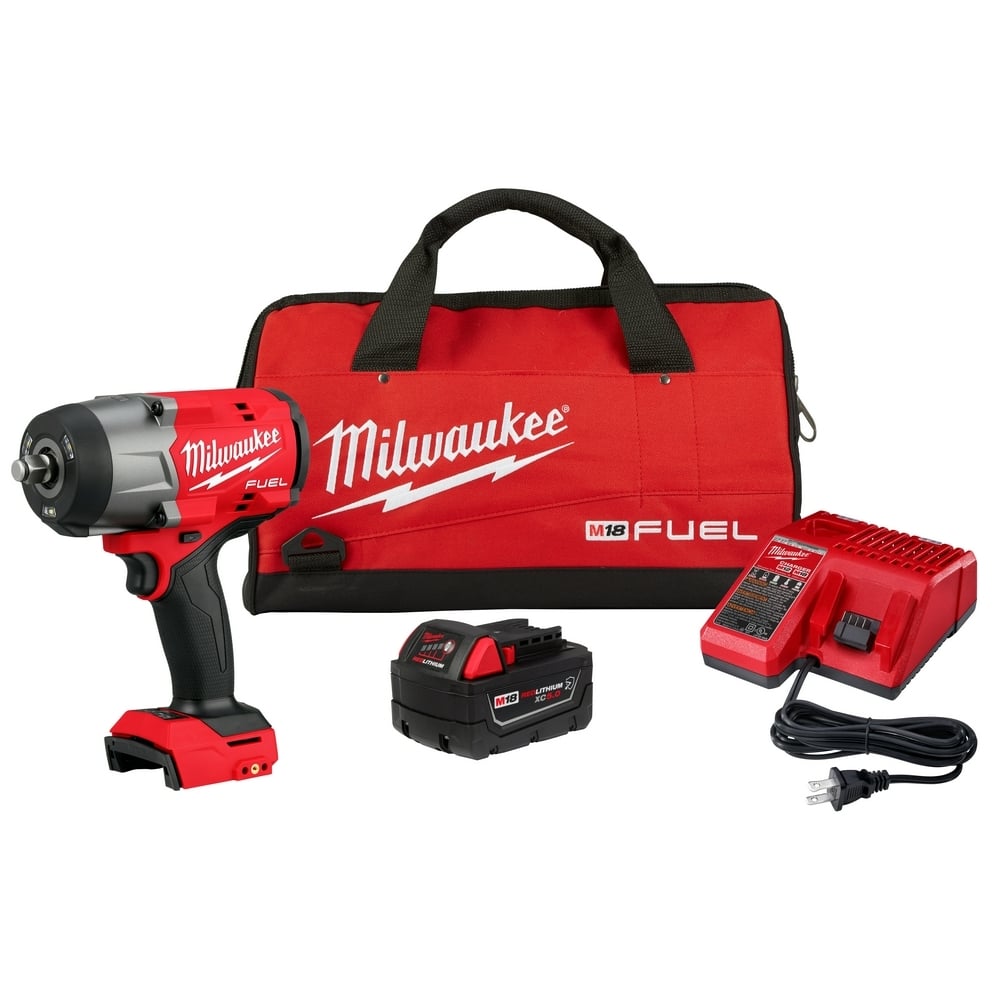 2967-21B M18 FUEL High Torque Impact Wrench, 1/2 in Drive Square Drive, 0 to 2400 ipm, 1100 ft-lb Fastening/1500 ft-lb Nut-Busting Torque Rating, 18 V, 7.6 in OAL
