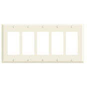 80423 Decora Standard Size Wall Plate, 5 Gangs, 9.99 in W x 4.5 in H, Thermoset, Brown