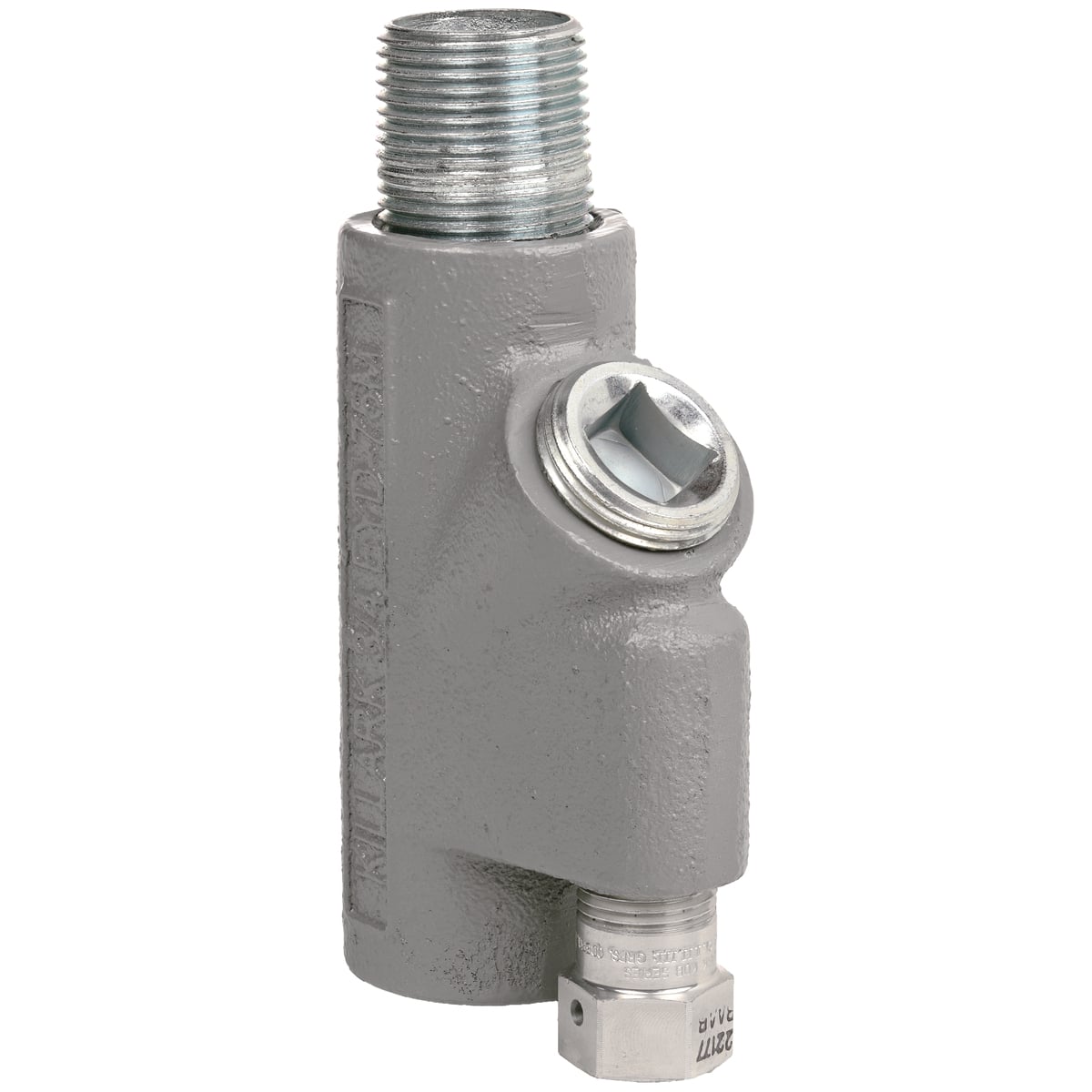 EYD-100TM Male to Female Seal Fitting With KDB-375 Drain Breather Fitting and Nipple, 1 in, For Use With Vertical Conduit, DURALOY Iron, Triple-Coated