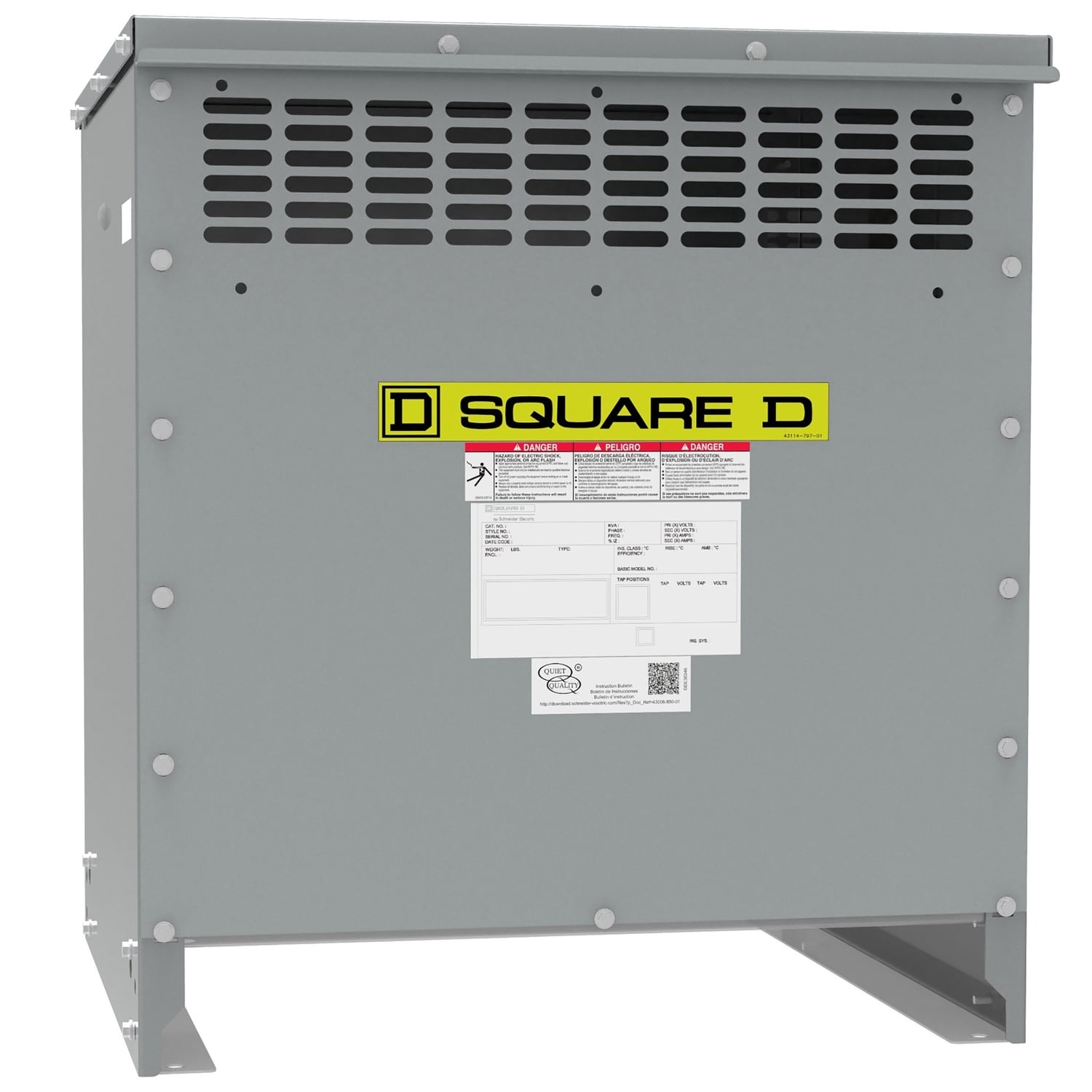 EXN30T6H Low Voltage Transformer, 480 V Primary, 240 delta V Secondary, 3 Phase