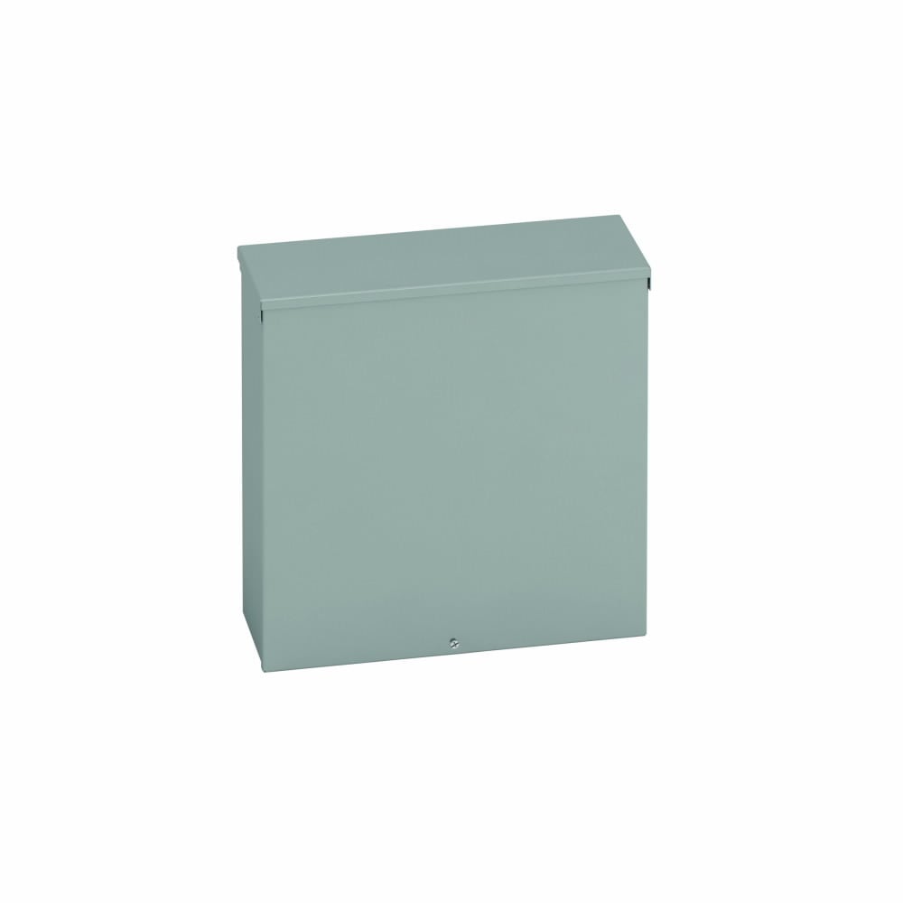 Type 3/3R junction boxes, 24" height, 8" length, 24" width, NEMA 3R, Screw cover, RTSC enclosure, Surface mounted, Medium single door, 9 bottom knockouts, Embossed thru holes, Carbon steel