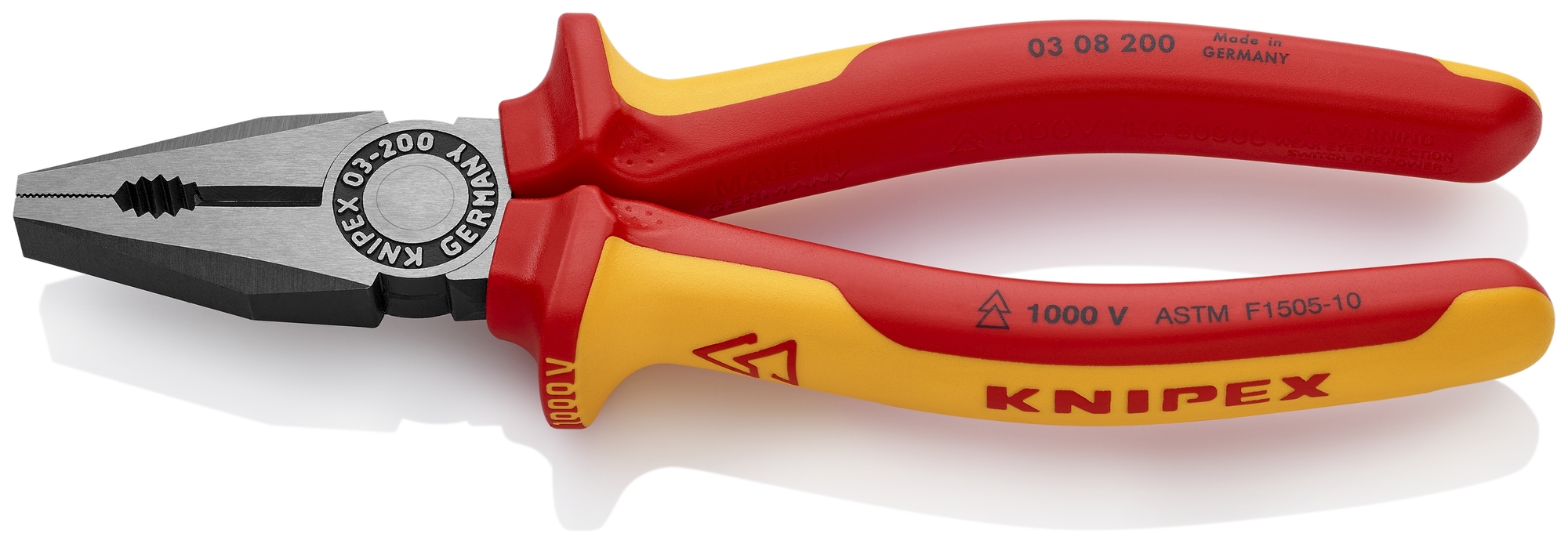 Combination Pliers-1000V Insulated, 8 in., Multi-Component, ASTM