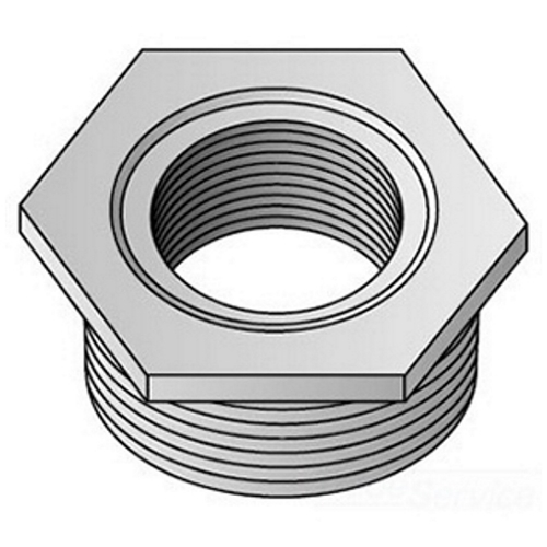 324-R Type 300R Hex Reducing Bushing, 1-1/4 x 1/2 in Trade, Malleable Iron, Zinc Electroplated
