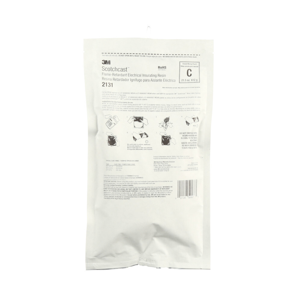 7000031844 2131 2-Part Flame Retardant Compound, 21.5 oz Container Pouch Container, Liquid Form, Pungent Odor/Scent