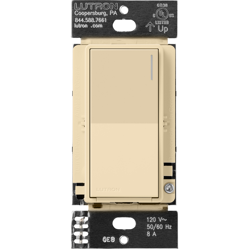 RRST-8ANS-IV Sunnata RF Neutral Switch for RA3 Systems, 8 Amp, 1 Pole/Multi-Location, Neutral Required, 120V, Ivory