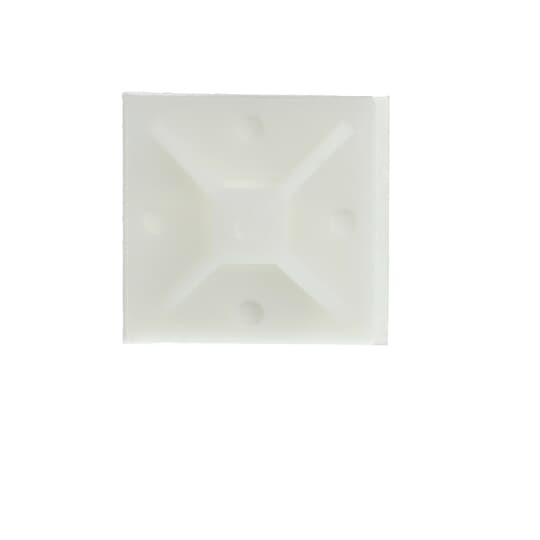 TC150X150A Ty-Rap Cable Tie Mounting Base, 4-Way, Adhesive/Threaded Mount, 0.19 in W Tie, Nylon/Polyamide 6.6, Natural
