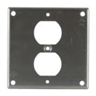 Square Box Surface Cover, 6.5 Cubic Inches, 4 Inch Square x 1-/2 Inch Raised, 1/4 Inch Diameter Hole Opening, Galvanized Steel, For use with One Duplex Receptacle in Center