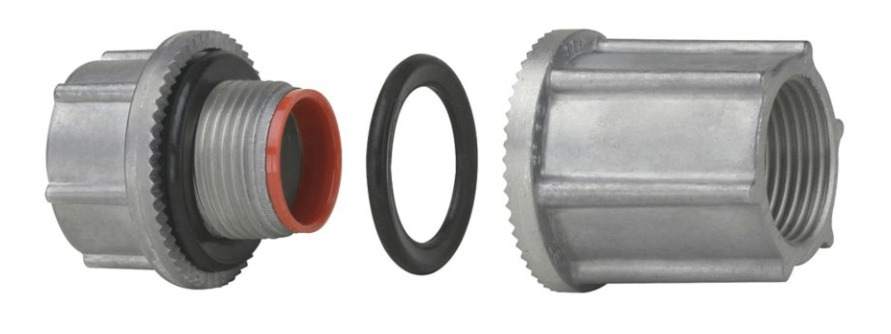 STTBA 7 Threaded Through Bulkhead Fitting, 2-1/2 in, For Use With Rigid/IMC Conduit, Aluminum