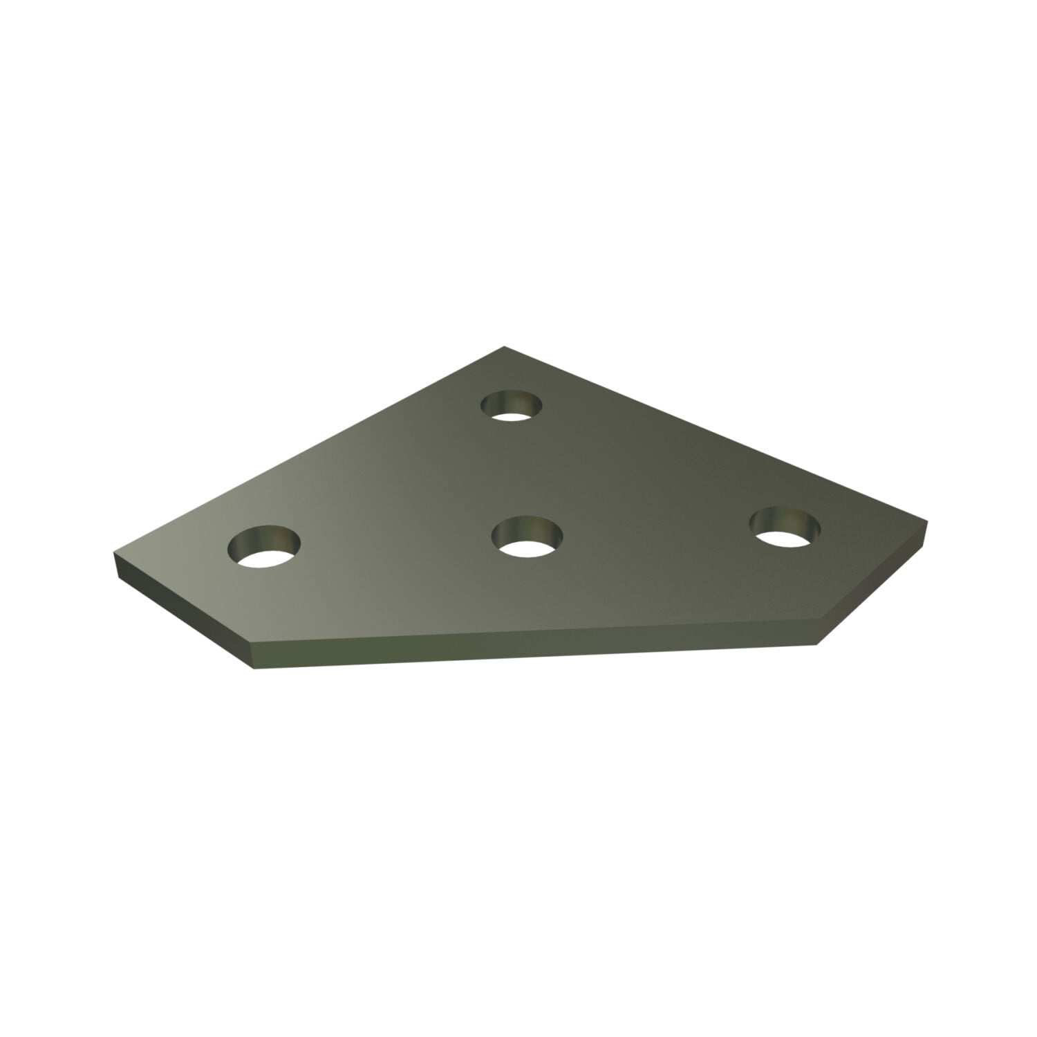 P1962-EG Channel Flat Plate Fitting, 4 Holes, 4-1/2 in L x 1-5/8 in W x 1/4 in THK, HRPO Steel