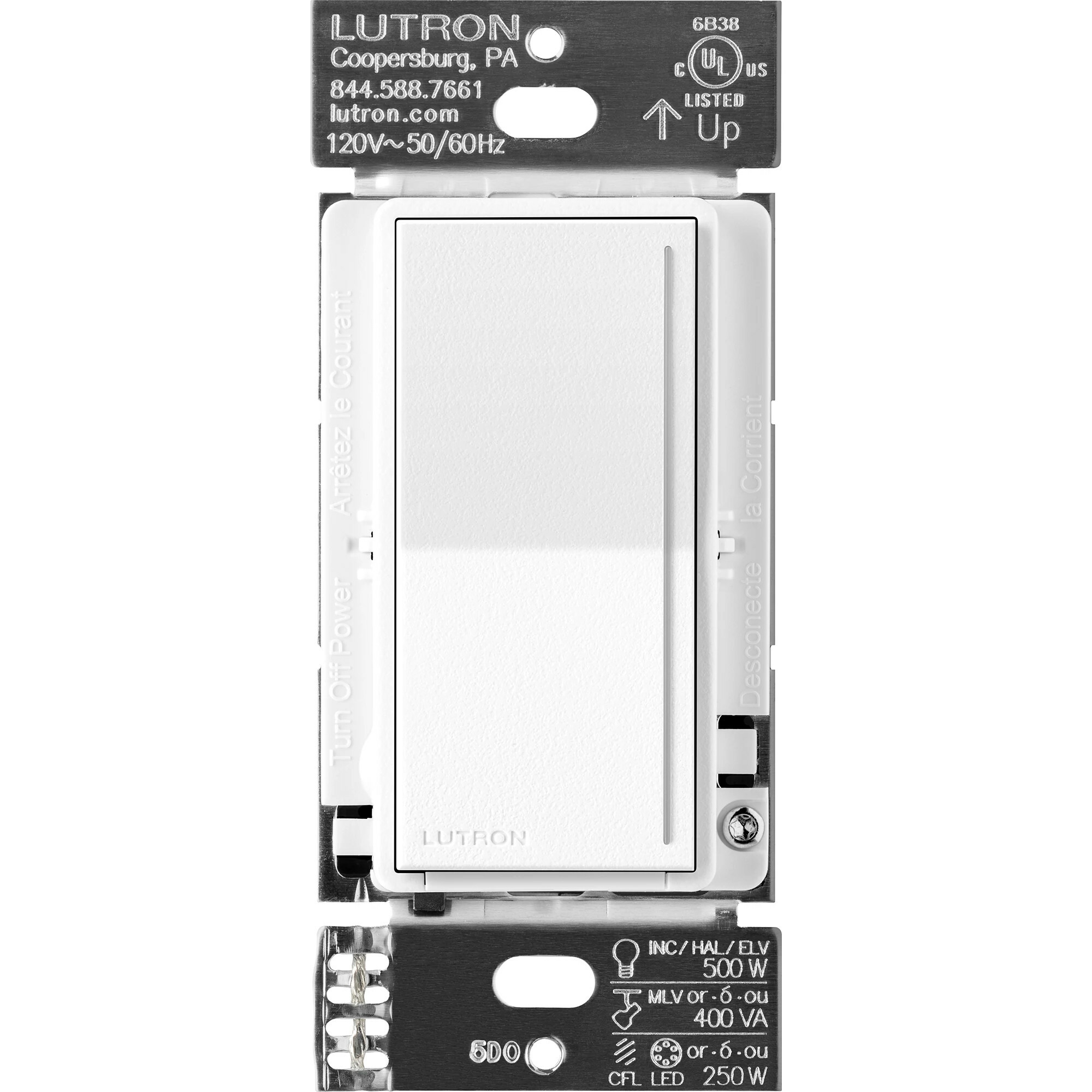 ST-PRO-N-BW Sunnata PRO LED+ Touch Dimmer, Phase Selectable, LED/MLV/ELV, 1 Pole/Multi-Location, Neutral Required, Brilliant White