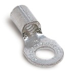 Non-Insulated Ring Terminal, Length .92 Inches, Width .50 Inches, Bolt Hole 1/4 Inch, Wire Range #22-#16 AWG, Copper, Tin Plated