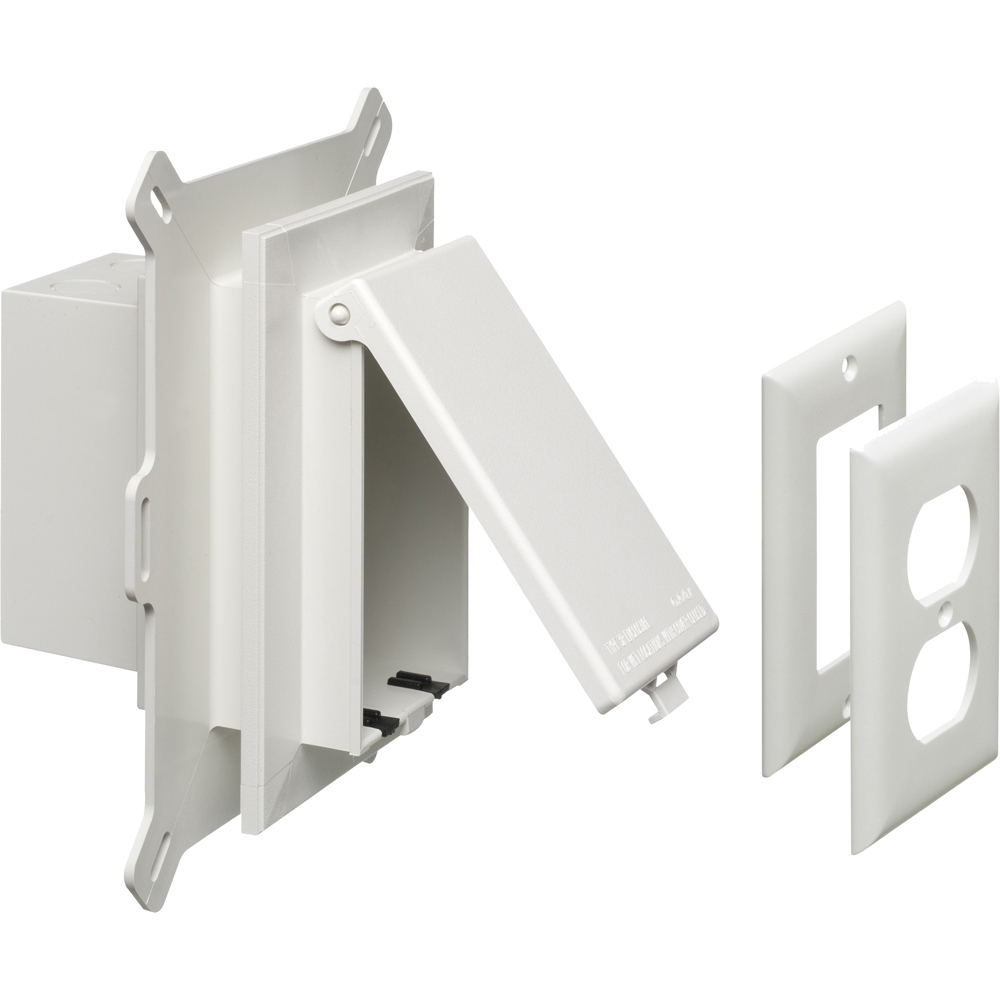 DBVS1WGC InBox Low Profile Vertical Recessed Electrical Box, Plastic, 22 cu-in Capacity, 1 Gangs